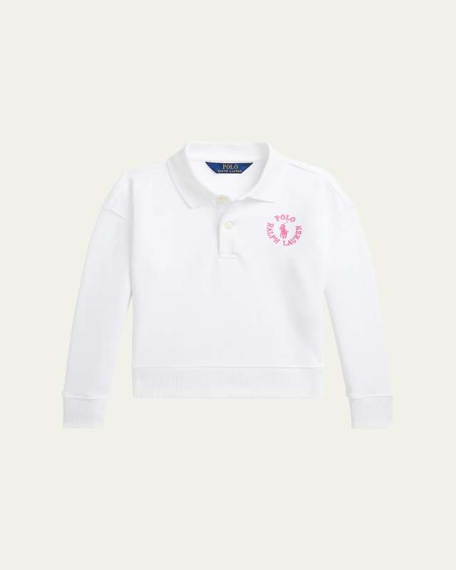 Girl's Polo Embroidered Sweatshirt, Size 2-6X